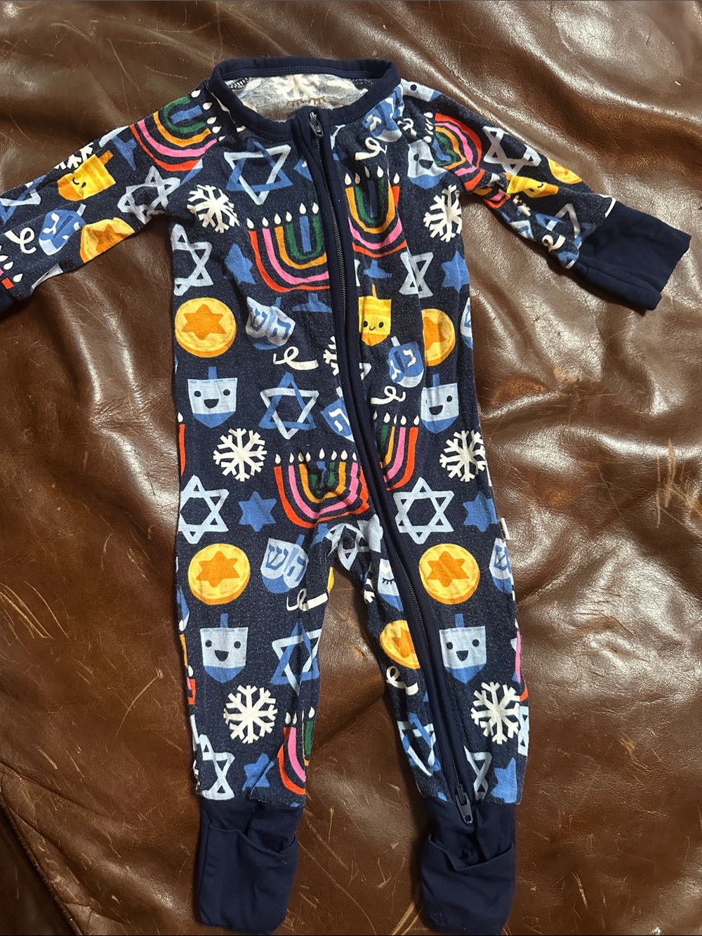 LITTLE SLEEPIES HANUKKAH BAMBOO FOOTIE
